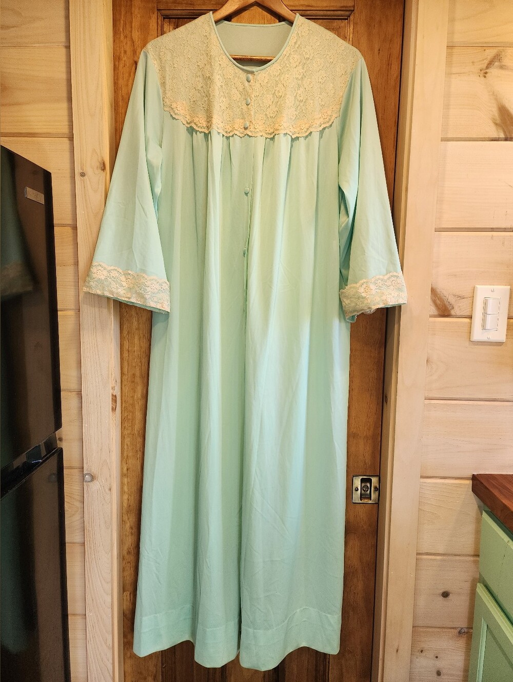 Vintage Lace Detail Mint Nightgown